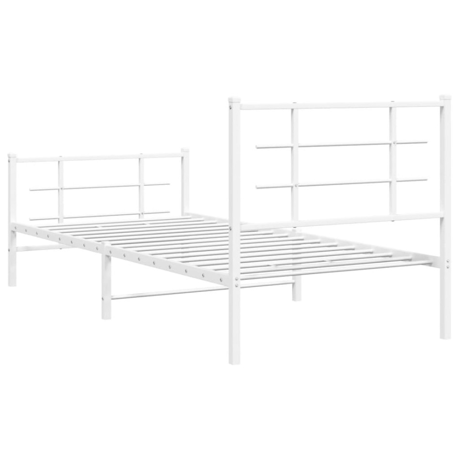 Estructura cama sin colchón con estribo metal blanco 90x190