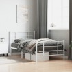 Estructura cama sin colchón con estribo metal blanco 100x190 cm
