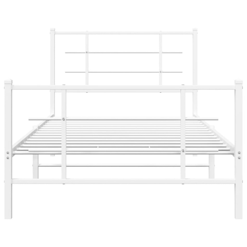Estructura cama sin colchón con estribo metal blanco 100x190