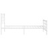 Estructura cama sin colchón con estribo metal blanco 100x190