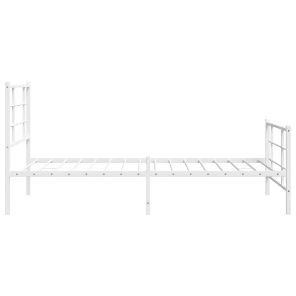 Estructura cama sin colchón con estribo metal blanco 100x190