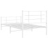 Estructura cama sin colchón con estribo metal blanco 100x190
