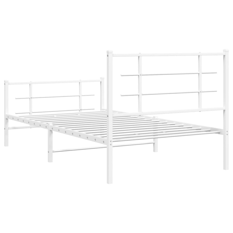 Estructura cama sin colchón con estribo metal blanco 100x190