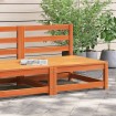 Sofá jardín sin reposabrazos madera pino marrón cera 70x70x67cm