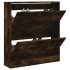 Zapatero de madera de ingeniería roble ahumado 80x21x87,5