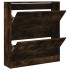 Zapatero de madera de ingeniería roble ahumado 80x21x87,5