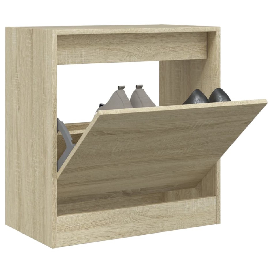 Zapatero de madera de ingeniería roble Sonoma 60x34x63,5
