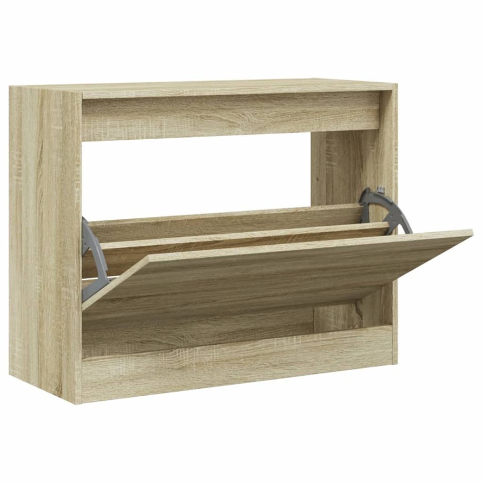 Zapatero de madera de ingeniería roble Sonoma 80x34x63