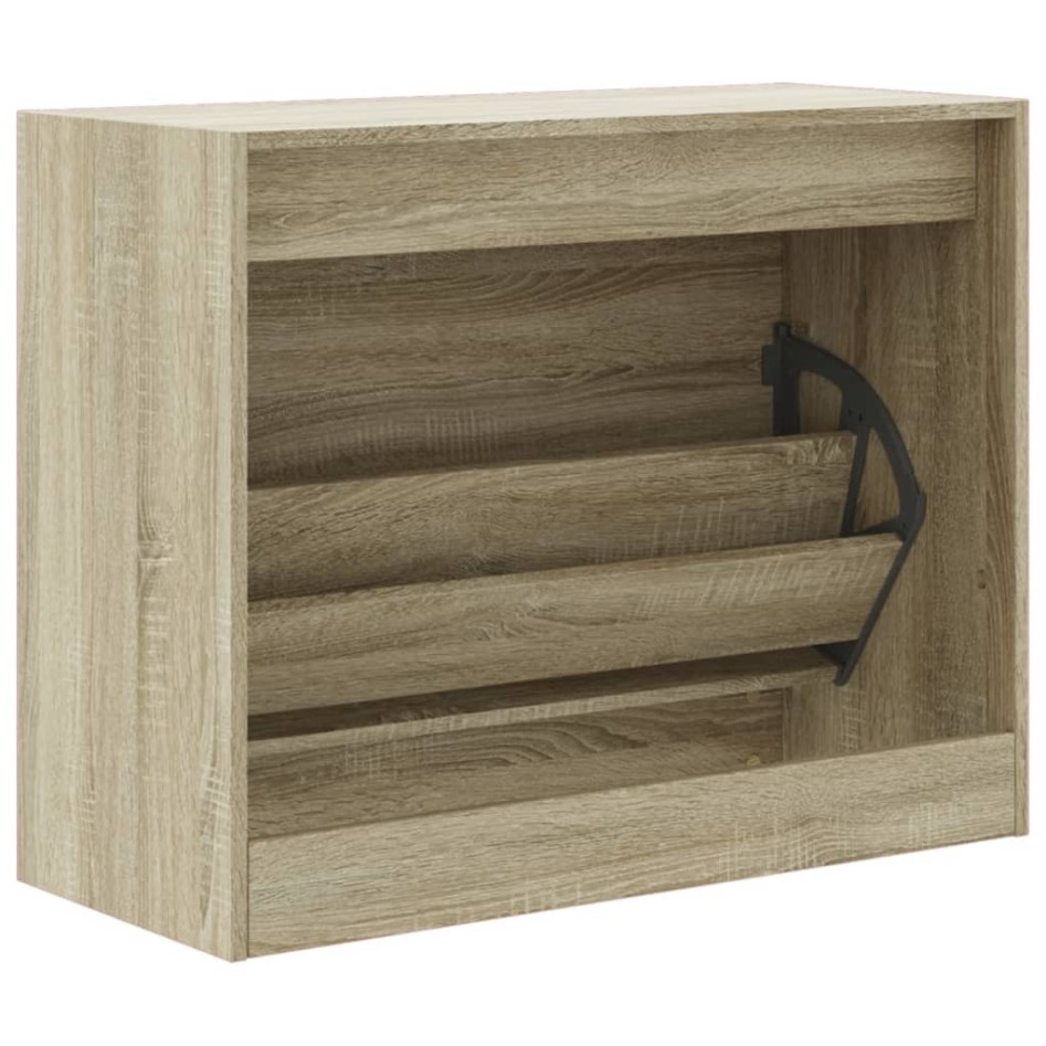 Zapatero de madera de ingeniería roble Sonoma 80x34x63