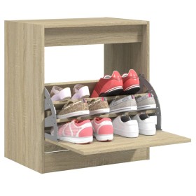Zapatero de madera de ingeniería roble Sonoma 60x42x69
