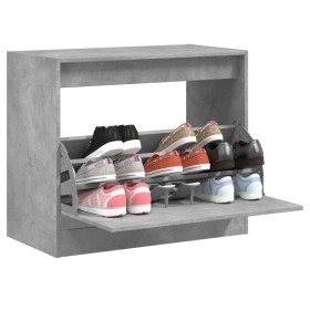 Zapatero madera de ingeniería gris hormigón 80x42x69