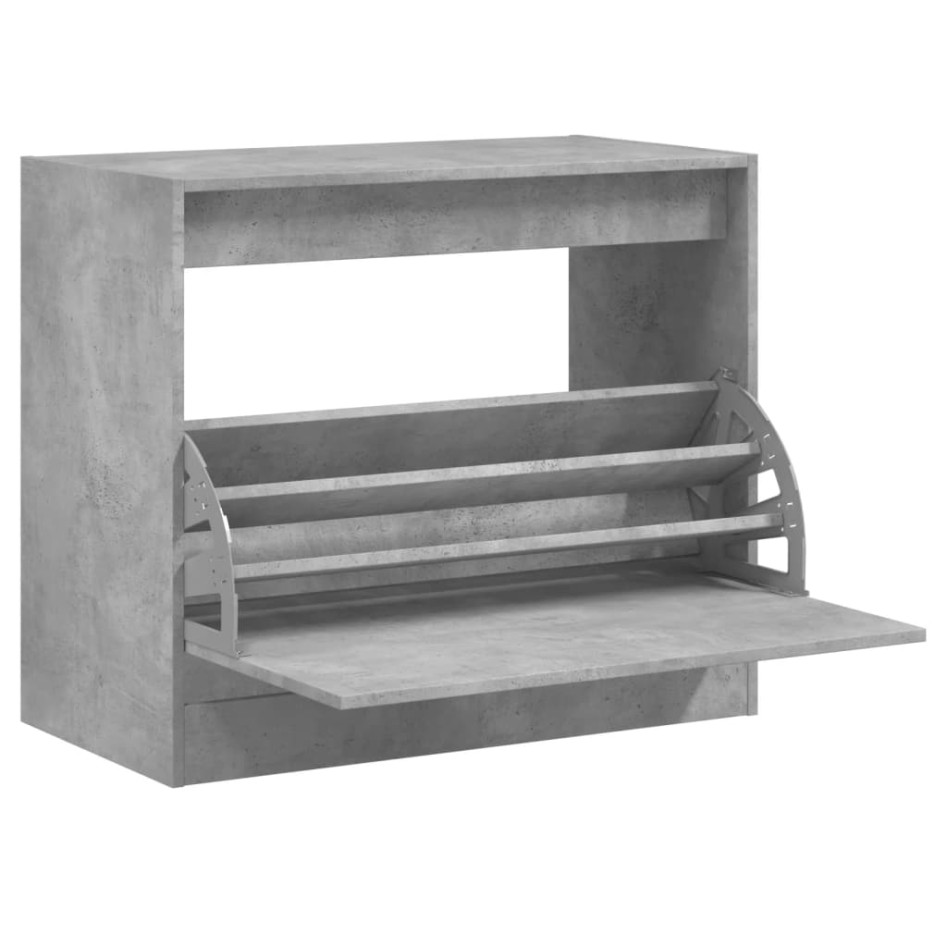 Zapatero madera de ingeniería gris hormigón 80x42x69