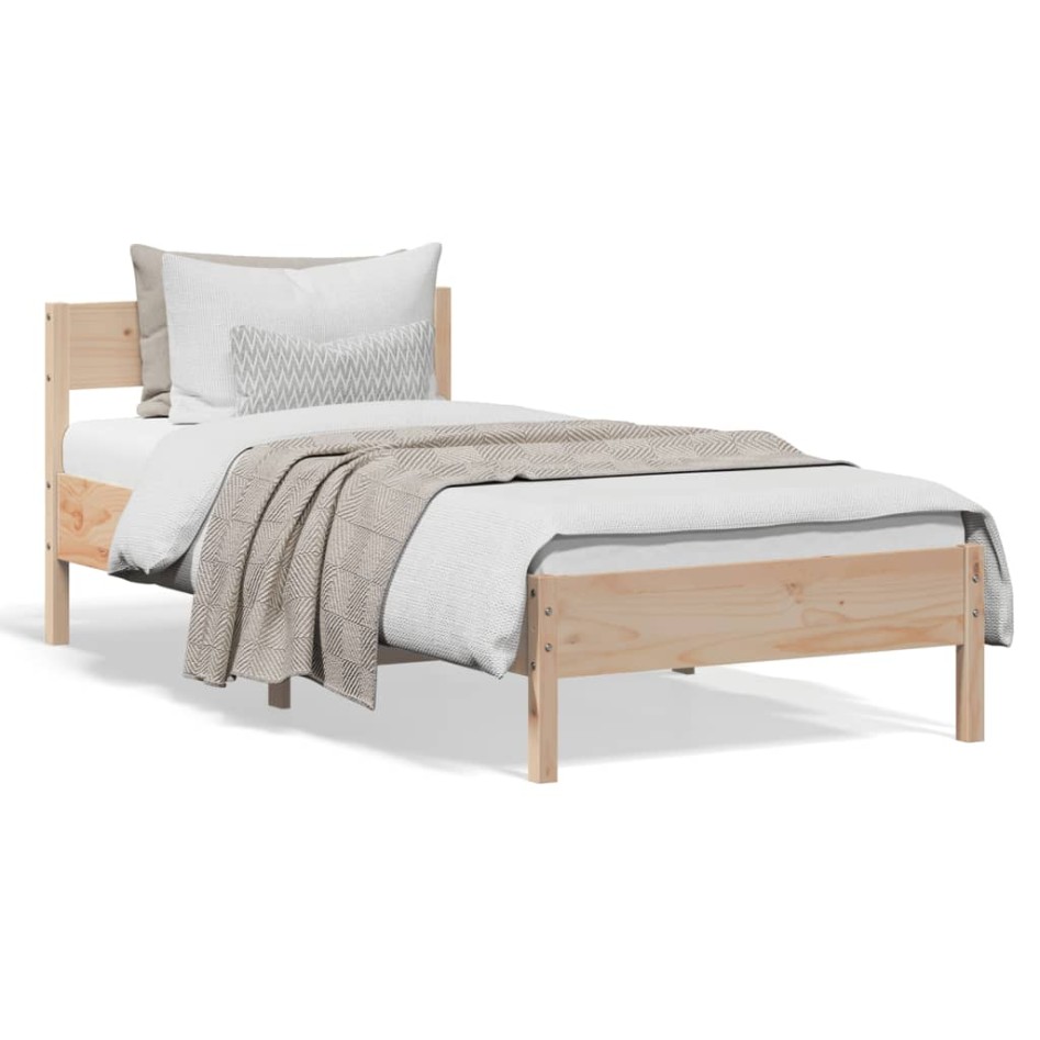 Estructura de cama sin colchón madera maciza de pino 100x200