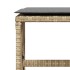 Taburetes jardín cojines 4 uds ratán PE beige mezcla