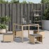 Taburetes jardín cojines 4 uds ratán PE beige mezcla