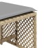 Taburetes jardín cojines 4 uds ratán PE beige mezcla