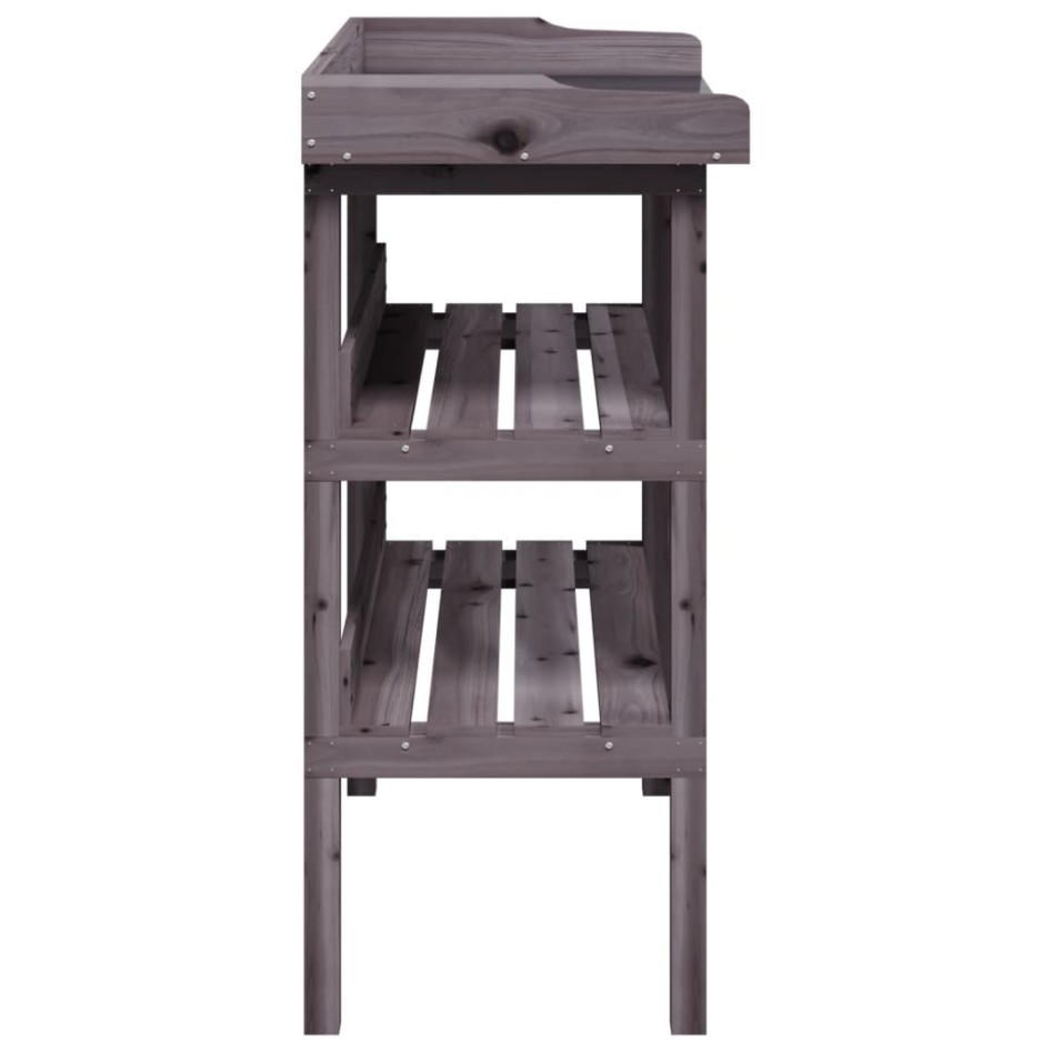 Mesa para plantas con estantes madera abeto gris 78x38x82,5