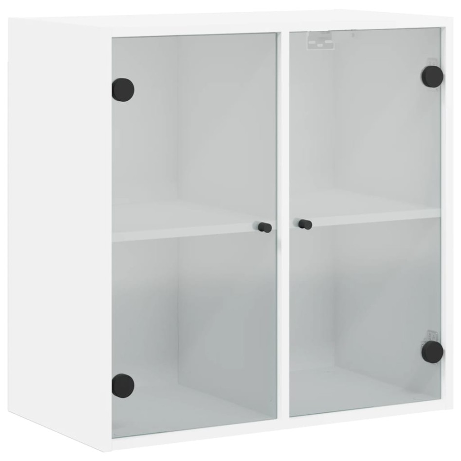 Mueble de pared con puertas de vidrio blanco 68x37x68,5