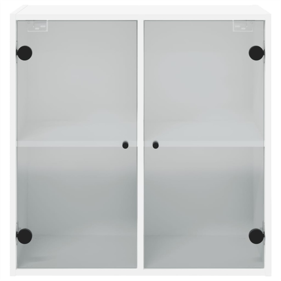 Mueble de pared con puertas de vidrio blanco 68x37x68,5