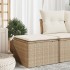 Taburete de jardín con cojín ratán sintético beige