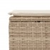 Taburete de jardín con cojín ratán sintético beige