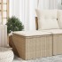 Taburete de jardín con cojín ratán sintético beige