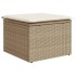 Taburete de jardín con cojín ratán sintético beige