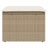 Taburete de jardín con cojín ratán sintético beige