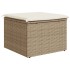 Taburete de jardín con cojín ratán sintético beige