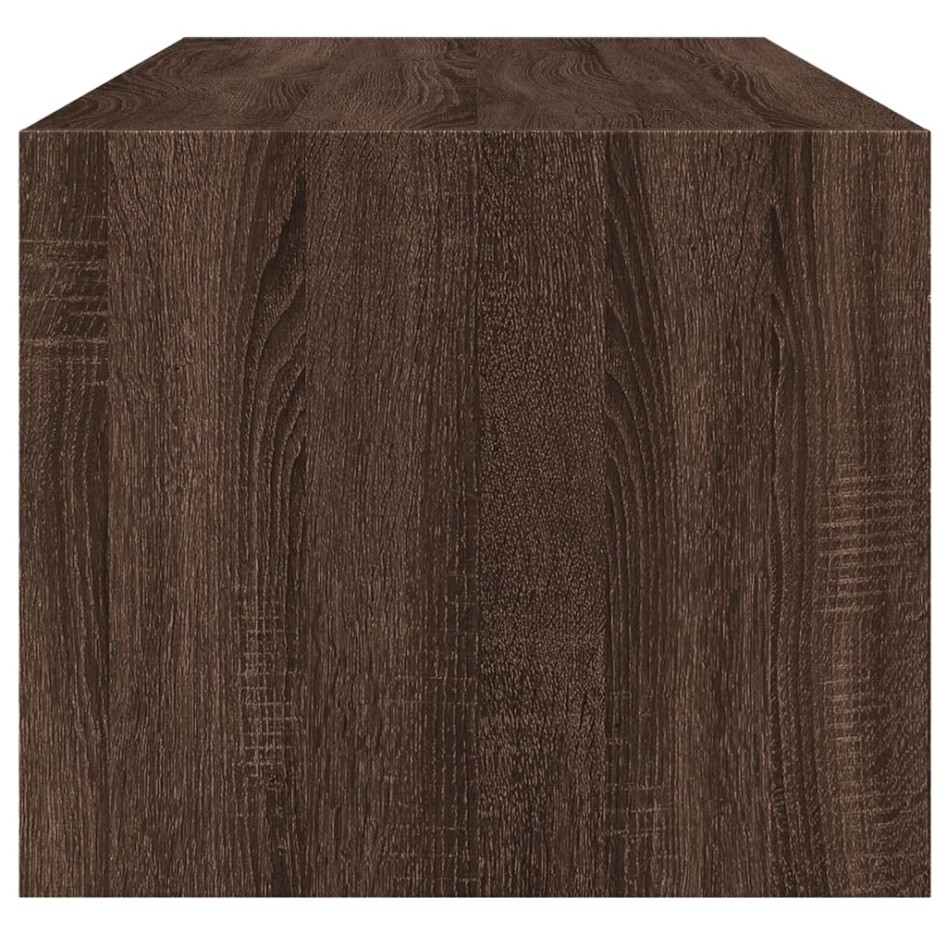Mesa de centro con puertas de vidrio marrón roble 102x50x42