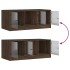 Mesa de centro con puertas de vidrio marrón roble 102x50x42