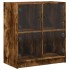 Armario auxiliar puertas de vidrio roble ahumado 68x37x75,5