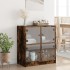 Armario auxiliar puertas de vidrio roble ahumado 68x37x75,5