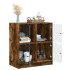 Armario auxiliar puertas de vidrio roble ahumado 68x37x75,5