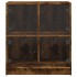 Armario auxiliar puertas de vidrio roble ahumado 68x37x75,5