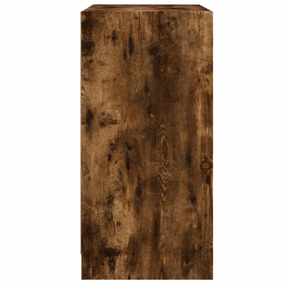 Armario auxiliar puertas de vidrio roble ahumado 68x37x75,5