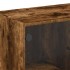 Armario auxiliar puertas de vidrio roble ahumado 68x37x75,5