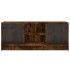 Mueble de TV con puertas de vidrio roble ahumado 102x37x42