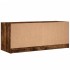 Mueble de TV con puertas de vidrio roble ahumado 102x37x42
