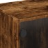 Mueble de TV con puertas de vidrio roble ahumado 102x37x42
