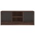 Mueble de TV con puertas de vidrio marrón roble 102x37x42