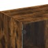 Mueble de TV con puertas de vidrio roble ahumado 102x37x42