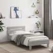 Cama con cabecero madera de ingeniería gris Sonoma 75x190 cm