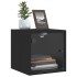 Mesitas de noche con puertas de vidrio 2 uds negro 35x37x35