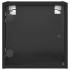 Mesitas de noche con puertas de vidrio 2 uds negro 35x37x35