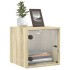 Mesitas noche con puertas vidrio 2 uds roble Sonoma 35x37x35