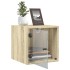 Mesitas noche con puertas vidrio 2 uds roble Sonoma 35x37x35