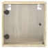 Mesitas noche con puertas vidrio 2 uds roble Sonoma 35x37x35