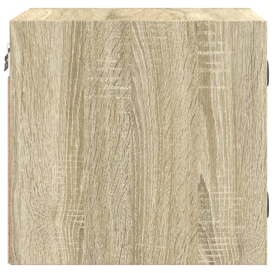 Mesitas noche con puertas vidrio 2 uds roble Sonoma 35x37x35