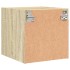 Mesitas noche con puertas vidrio 2 uds roble Sonoma 35x37x35